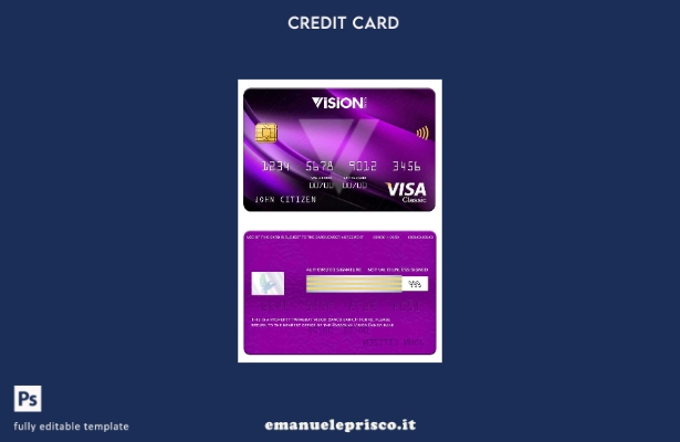 stile verificato Modello di carta classica per visto bancario Paraguay Vision Ba